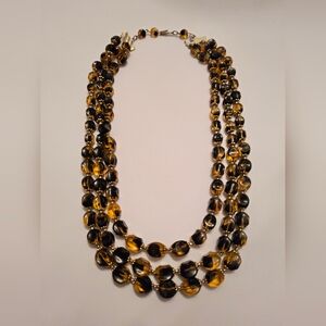Elegant Black and Gold Beaded Necklace